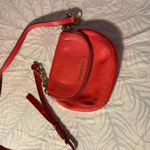 Michael Kors coral crossbody bag with gold accent